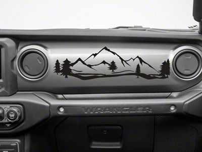 SEC10 Dash Scene Mountain Decal; Matte Black (18-25 Jeep Wrangler JL)
