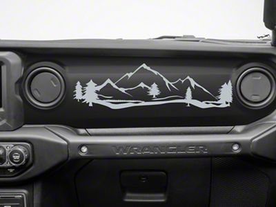 SEC10 Dash Scene Mountain Decal; Silver (18-25 Jeep Wrangler JL)