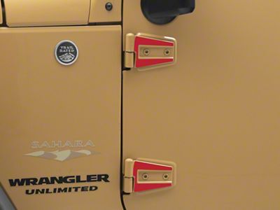 SEC10 Hinge Accent Decal; Red (07-18 Jeep Wrangler JK)
