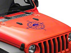 SEC10 Pirate Compass Hood Decal; Blue (Universal; Some Adaptation May Be Required)