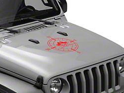 SEC10 Pirate Compass Hood Decal; Red (Universal; Some Adaptation May Be Required)