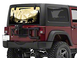 SEC10 Rear Window Printed Decal; Autumn Bear (07-18 Jeep Wrangler JK)