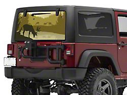 SEC10 Rear Window Printed Decal; Autumn Deer (07-18 Jeep Wrangler JK)