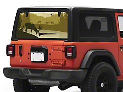 SEC10 Rear Window Printed Decal; Autumn Deer (18-26 Jeep Wrangler JL)