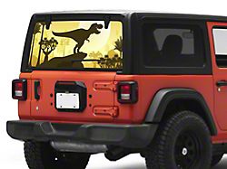 SEC10 Rear Window Printed Decal; Autumn T-Rex (18-26 Jeep Wrangler JL)