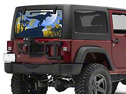 SEC10 Rear Window Printed Decal; Multi T-Rex (07-18 Jeep Wrangler JK)