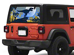 SEC10 Rear Window Printed Decal; Multi T-Rex (18-26 Jeep Wrangler JL)