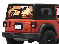 SEC10 Rear Window Printed Decal; Sienna T-Rex (18-26 Jeep Wrangler JL)