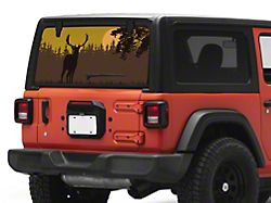 SEC10 Rear Window Printed Decal; Solo Autumn Deer (18-26 Jeep Wrangler JL)
