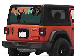 SEC10 Rear Window Printed Decal; Solo Moonlight Deer (18-26 Jeep Wrangler JL)