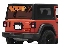 SEC10 Rear Window Printed Decal; Solo Sienna Deer (18-26 Jeep Wrangler JL)