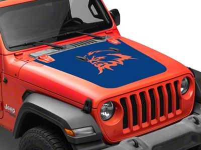 SEC10 Sasquatch Hood Decal; Blue (07-18 Jeep Wrangler JK)