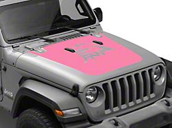 SEC10 Sasquatch Hood Decal; Pink (07-18 Jeep Wrangler JK)
