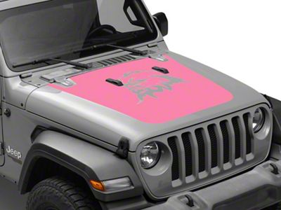 SEC10 Sasquatch Hood Decal; Pink (07-18 Jeep Wrangler JK)