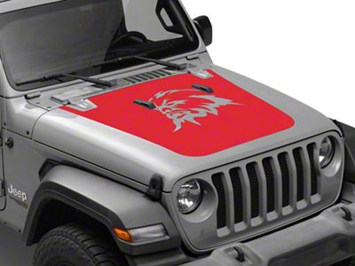 SEC10 Sasquatch Hood Decal; Red (07-18 Jeep Wrangler JK)