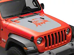 SEC10 Sasquatch Hood Decal; Silver (07-18 Jeep Wrangler JK)