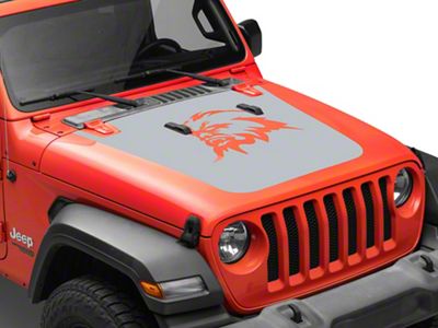SEC10 Sasquatch Hood Decal; Silver (07-18 Jeep Wrangler JK)