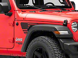 SEC10 Side Accent Flag Decal; Matte Black and White (18-24 Jeep Wrangler JL)