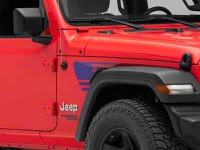SEC10 Side Accent Flag Decal; Blue (18-25 Jeep Wrangler JL)