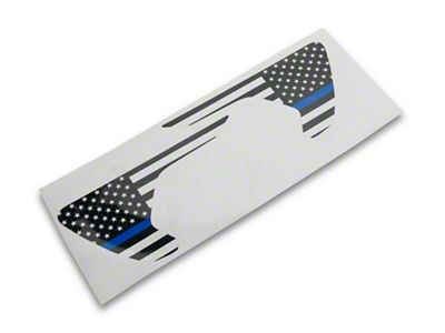 SEC10 Side Accent Flag Decal; Blue Line (18-25 Jeeep Wrangler JL)