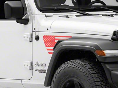SEC10 Side Accent Flag Decal; Red (18-25 Jeep Wrangler JL)