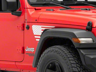 SEC10 Side Accent Flag Decal; White (18-25 Jeep Wrangler JL)