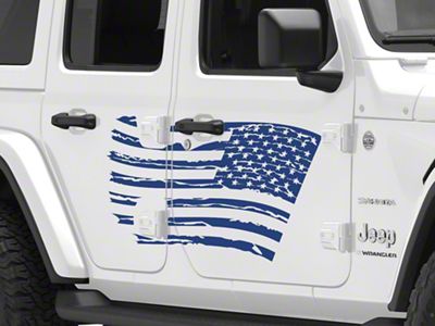 SEC10 Side Flag Decal; Blue (07-25 Jeep Wrangler JK & JL 4-Door)