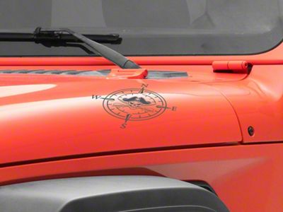 SEC10 Small Pirate Compass Decals; Gloss Black (Universal; Some Adaptation May Be Required)