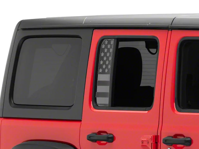 Geeup Rear Window Sticker SEC10 Jeep Wrangler Small Rear Window Decal; Matte Black J180946 (18-24 ...