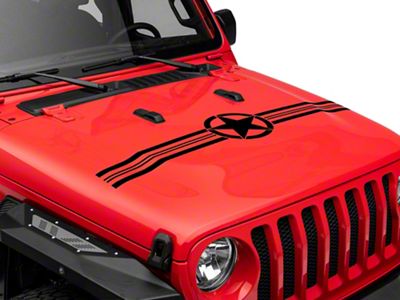 SEC10 Large Stars and Stripes Accent Decal; Gloss Black (Universal; Some Adaptation May Be Required)