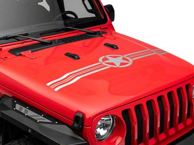SEC10 Large Stars and Stripes Accent Decal; Silver (Universal; Some Adaptation May Be Required)