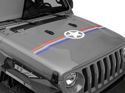 SEC10 Stars and Stripes Accent Decal; Red, White and Blue (Universal; Some Adaptation May Be Required)