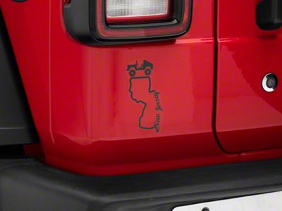 SEC10 State Silhouette Decal; New Jersey (Universal; Some Adaptation May Be Required)