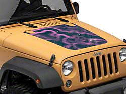 SEC10 Topographical Hood Printed Decal; Pink (07-18 Jeep Wrangler JK)