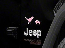 SEC10 Trex and Vehicle Silhouette Decal; Pink (Universal; Some Adaptation May Be Required)