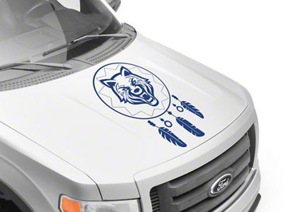 SEC10 Dream Catcher Wolf Hood Decal; Blue (Universal; Some Adaptation May Be Required)