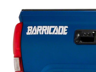SEC10 Barricade Standard Decal; White (Universal; Some Adaptation May Be Required)