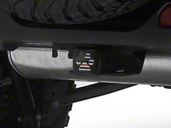 SEC10 Dog Paw Flag Hitch Cover Decal; Thin Red (Universal; Some Adaptation May Be Required)