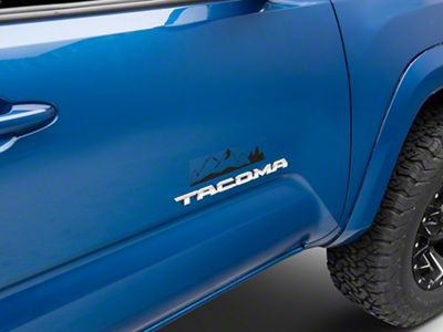 SEC10 Emblem Surround Mountain Decal; Matte Black (05-25 Tacoma)
