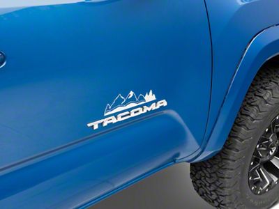 SEC10 Emblem Surround Mountain Decal; Silver (05-25 Tacoma)