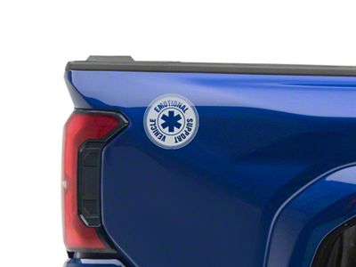 SEC10 Emotional Support Vehicle Decal; Silver (Universal; Some Adaptation May Be Required)