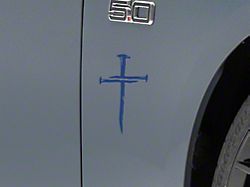 SEC10 Cross of Nails Decal; Blue (Universal; Some Adaptation May Be Required)