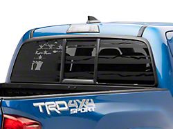 SEC10 Full Window Distressed American Flag Decal; Matte Black (05-25 Tacoma)