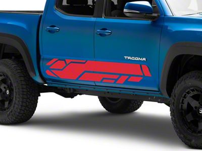 SEC10 Lower Side Graphic; Red (05-25 Tacoma)