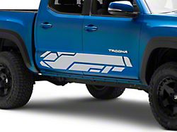 SEC10 Lower Side Graphic; Silver (05-26 Tacoma)
