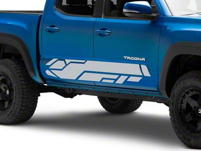 SEC10 Lower Side Graphic; Silver (05-25 Tacoma)