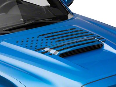 SEC10 Minimal Distressed Hood Decal; Matte Black (Universal; Some Adaptation May Be Required)