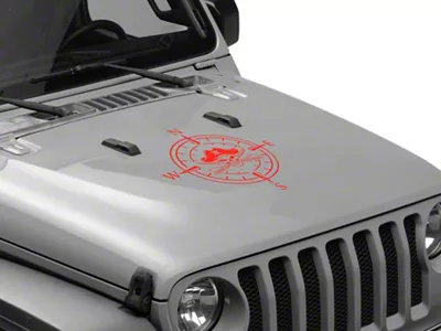 SEC10 Pirate Compass Hood Decal; Gloss Black (Universal; Some Adaptation May Be Required)