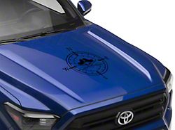 SEC10 Pirate Compass Hood Decal; Gloss Black (Universal; Some Adaptation May Be Required)