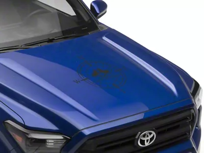 SEC10 Pirate Compass Hood Decal; Matte Black (Universal; Some Adaptation May Be Required)